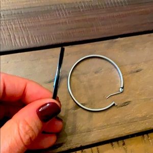 Black and silver hoop earrings